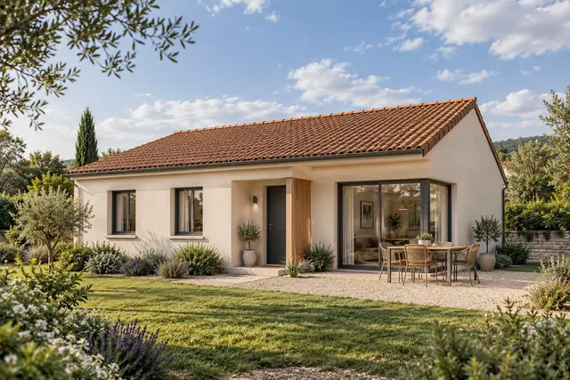 Cocon 65 : concept de maison fran&ccedil;aise de plain-pied, 65 m&sup2;, 2 chambres propos&eacute;es