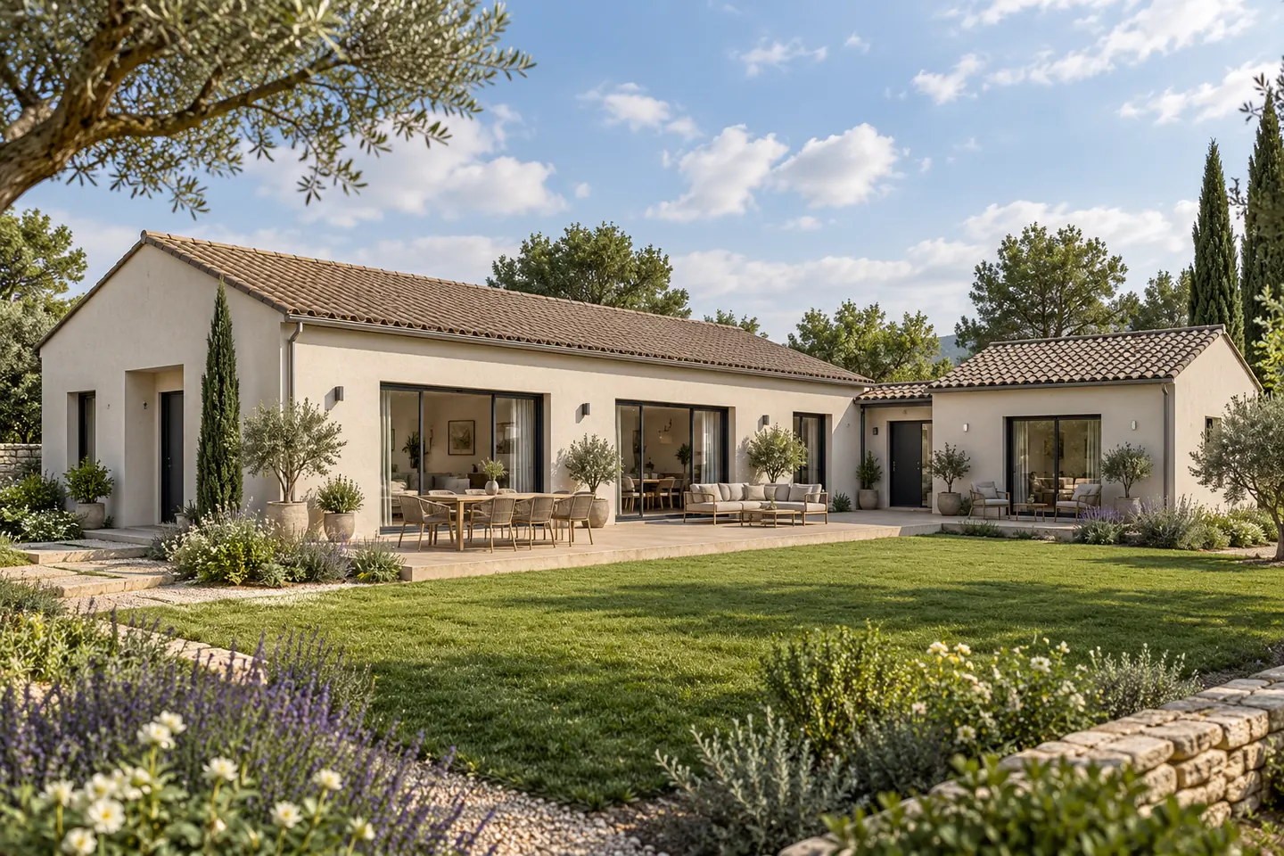 Duo 175 : concept de maison française de plain-pied, 175 m², 5 chambres proposées