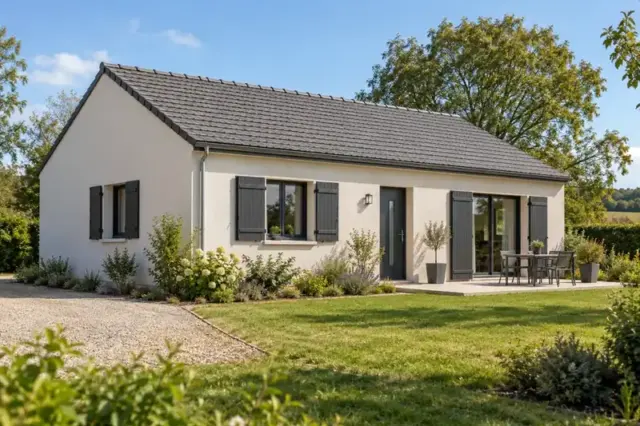 Essentiel 75 : concept de maison fran&ccedil;aise de plain-pied, 75 m&sup2;, 2 chambres propos&eacute;es