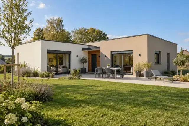 Ligne 120 : concept de maison fran&ccedil;aise de plain-pied, 120 m&sup2;, 3 chambres propos&eacute;es