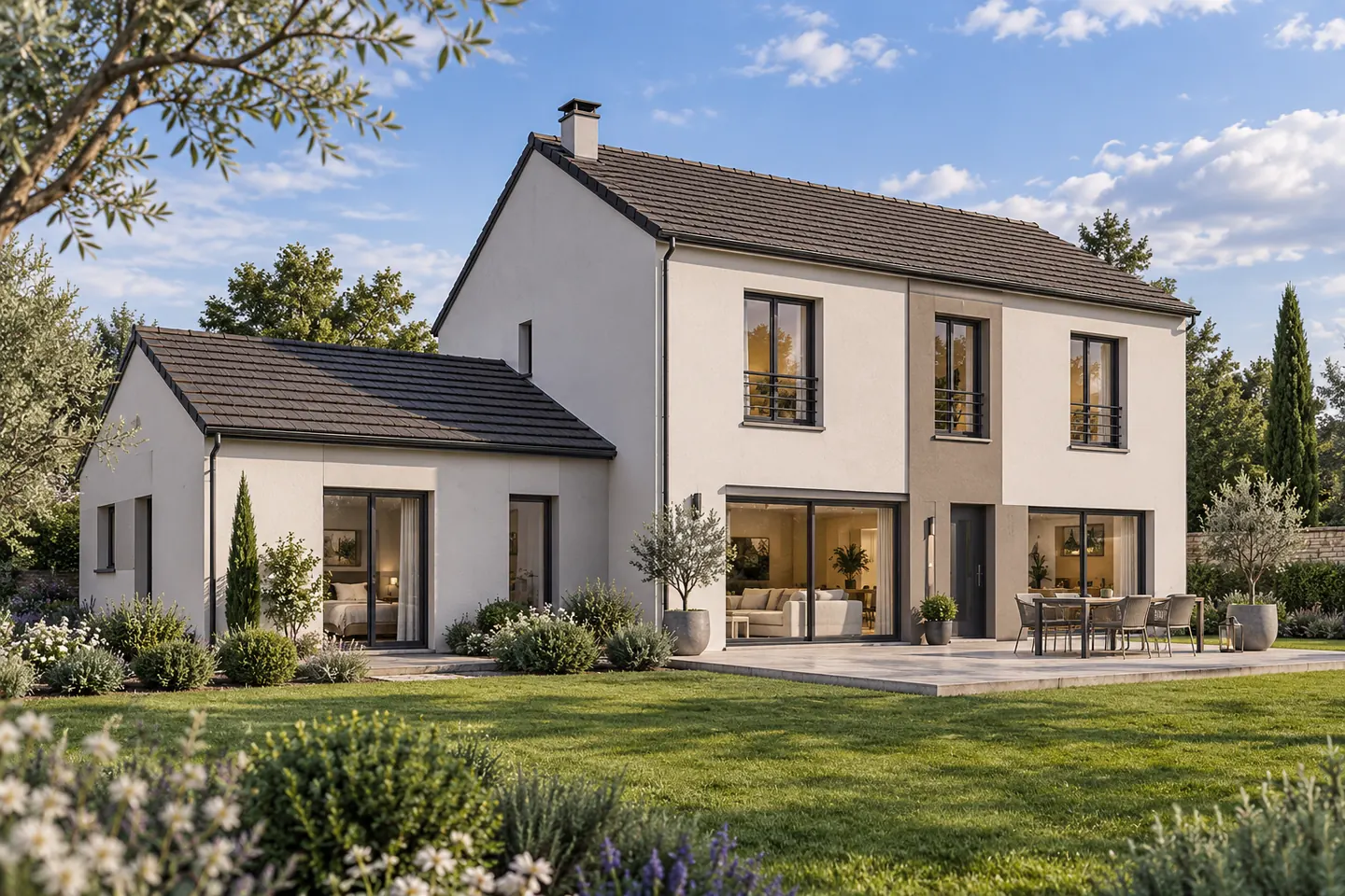 Mosaïque 155 : concept de maison française à étage, 155 m², 5 chambres proposées
